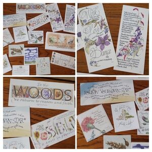 Floral Lorraine Ortner-Blake Inspiration Quote  Bookmark, Card, Note Set